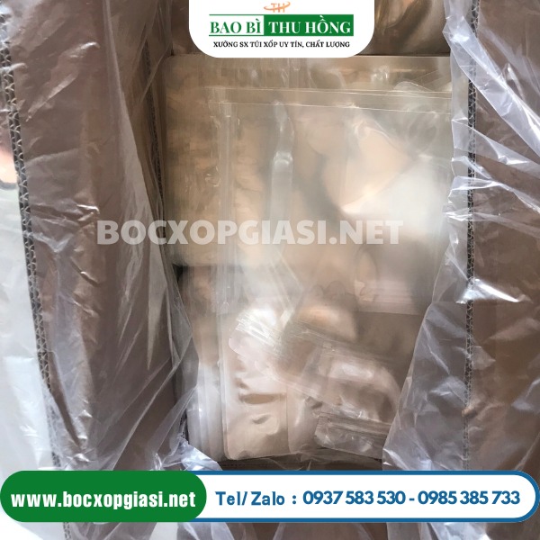 Túi zip trong 2 mặt đáy đứng đóng thùng 25kg mỗi size Túi zip trong 2 mặt đáy đứng đóng thùng 25kg mỗi size