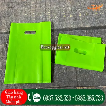 Túi hột xoài pe màu xanh lá loại 1 bóng dẻo