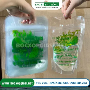 Túi zipper đựng trà chanh  500ml