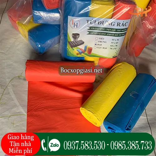 Túi đựng rác cuộn màu