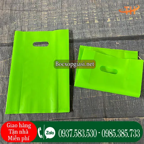 Túi hột xoài pe màu xanh lá loại 1 bóng dẻo