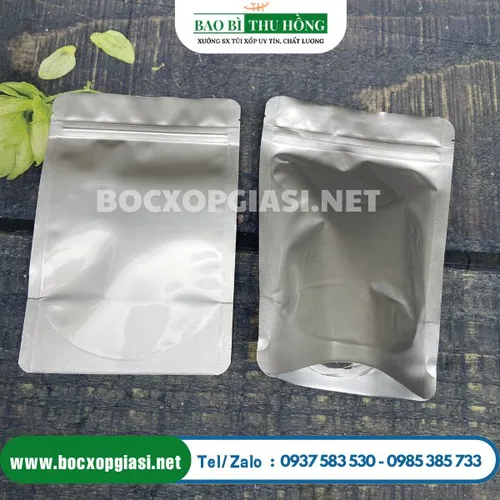 Túi zipper 2 mặt tráng bạc đáy đứng 15x 22cm