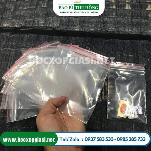 Túi zipper chỉ đỏ nhỏ đựng thuốc tây