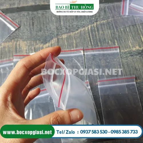 Túi zipper chỉ đỏ nhỏ đựng thuốc tây