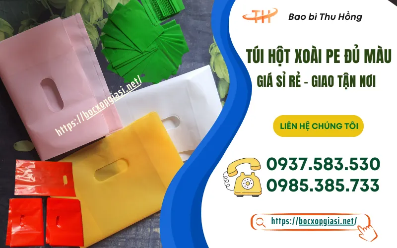 Cần đặt số lượng sỉ túi hột xoài PE đủ màu đủ kích cỡ tại HCM
