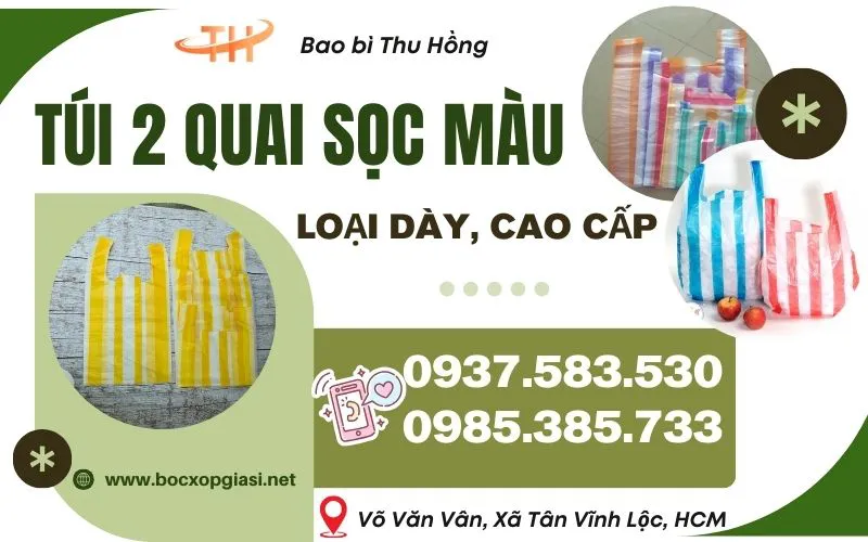 Túi xốp sọc màu giá sỉ cho chợ truyền thống và bán lẻ hằng ngày
