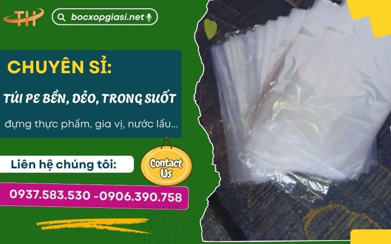 Túi PE đựng thực phẩm đủ kích cỡ an toàn giá rẻ