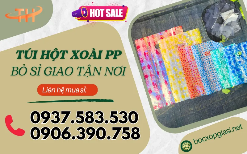 Túi PP kiếng hột xoài đựng hàng hoá sang trọng giá rẻ