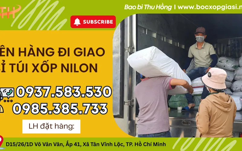 Hoạt động lên hàng đi giao túi xốp nilon sỉ tại kho giá tận gốc