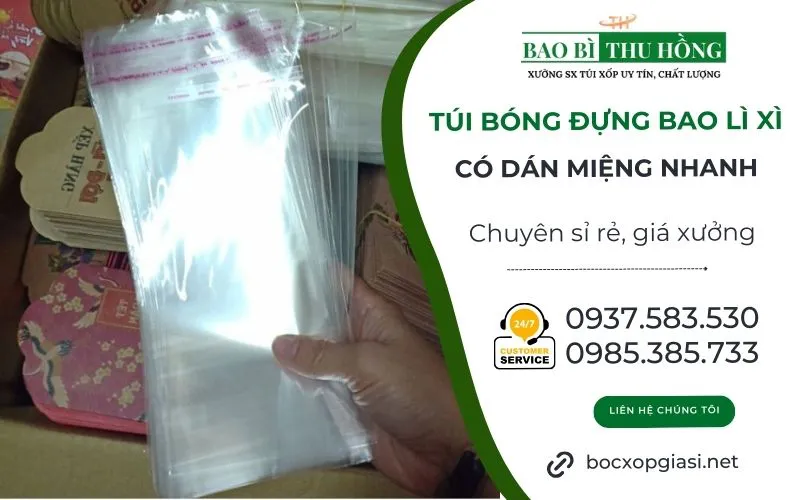 Túi bóng đựng bao lì xì – nhu cầu sỉ dịp Tết giá tốt nhất