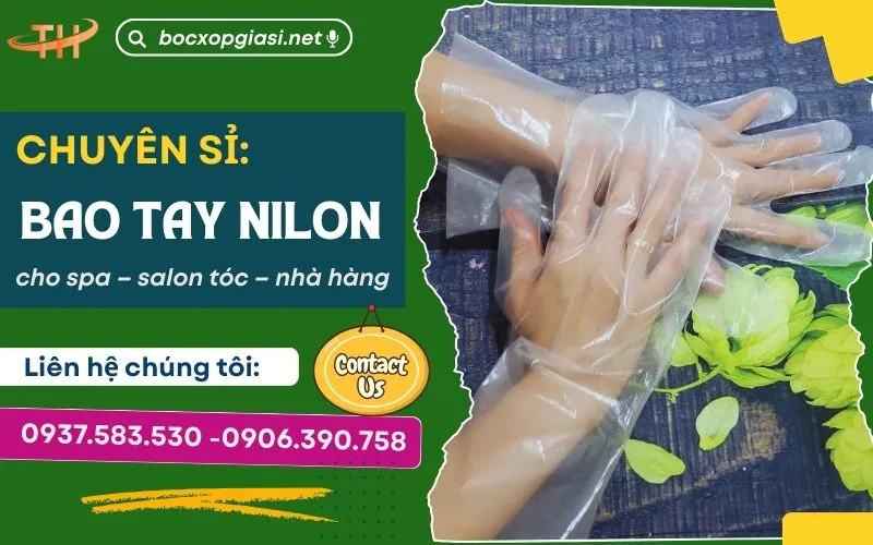 Bao tay nilon dùng một lần cho spa – salon tóc – nhà hàng