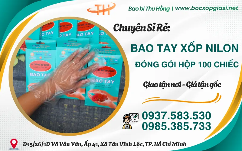 Bao tay nilon đóng gói 100 cái giá sỉ cho đại lý và tạp hóa