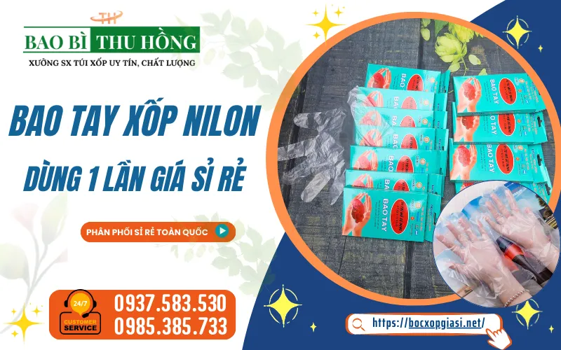 Bao tay xốp trắng dùng 1 lần dày, dai, an toàn giá sỉ