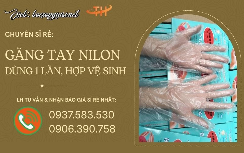 Găng tay nilon dùng 1 lần tiện lợi, hợp vệ sinh giá sỉ
