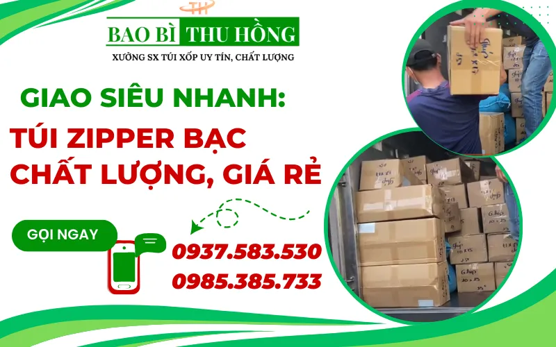 Bao Bì Thu Hồng – Sỉ Túi Zipper Nhôm Bạc Giao Hàng Tận Nơi Siêu Nhanh