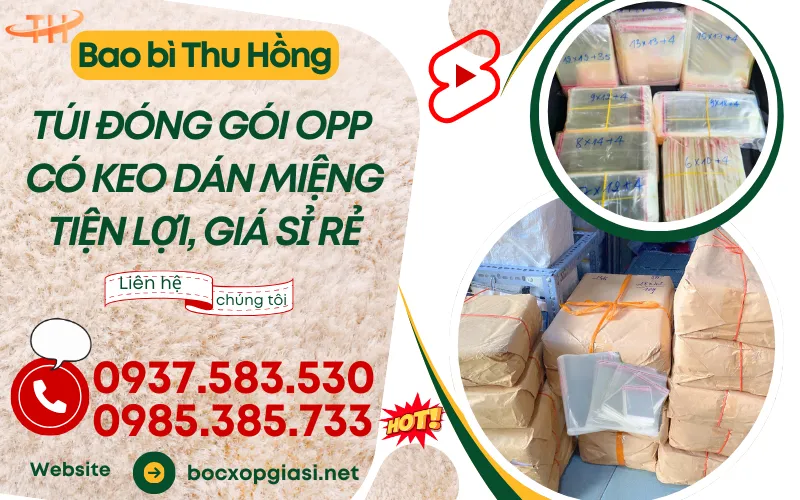 Nguồn hàng sỉ túi dán miệng opp giá rẻ tận kho xưởng
