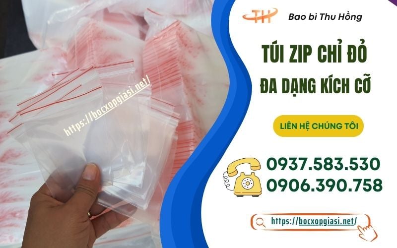 Cung Cấp Sỉ Túi Zip Chỉ Đỏ Đủ Kích Cỡ Rẻ Nhất Tại HCM