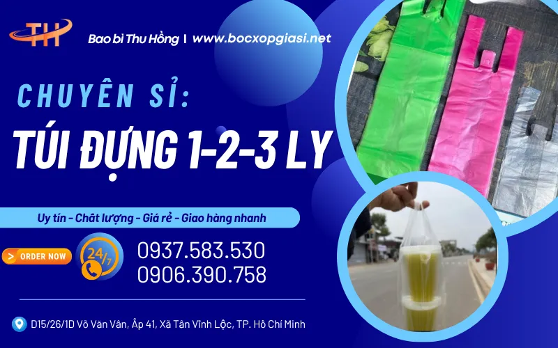 Báo giá túi xốp đựng 1 ly 2 ly 3 ly đủ màu cho sỉ– Giá tốt tận xưởng, giao nhanh toàn quốc