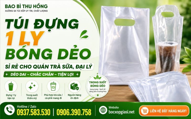 Nguồn Sỉ Túi Đựng 1 Ly Bóng Dẻo Cho Quán Trà Sữa Giá Tốt Nhất