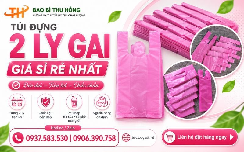 Túi đựng 2 ly gai chất liệu dày và dẻo dai giá sỉ