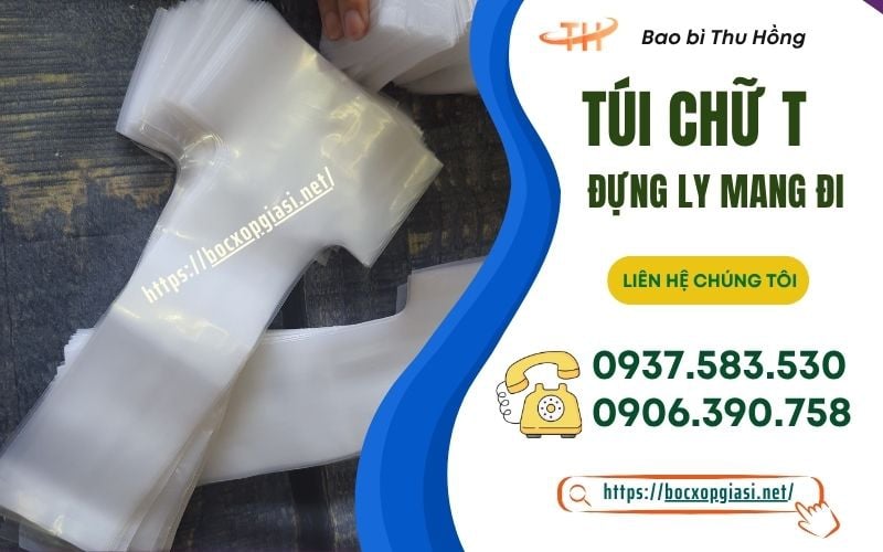 Túi Chữ T Đựng Ly Trà Sữa Cà Phê Giá Sỉ Tiết Kiệm Cho Hàng Quán – Giải Pháp Take Away Hoàn Hảo