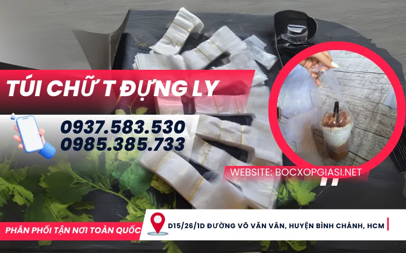 Điểm tin cậy chuyên bỏ sỉ rẻ túi chữ T đựng ly mang về tại TPHCM