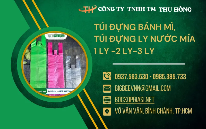 Túi xốp zin gai đựng bánh mì, túi đựng nước mía giá sỉ