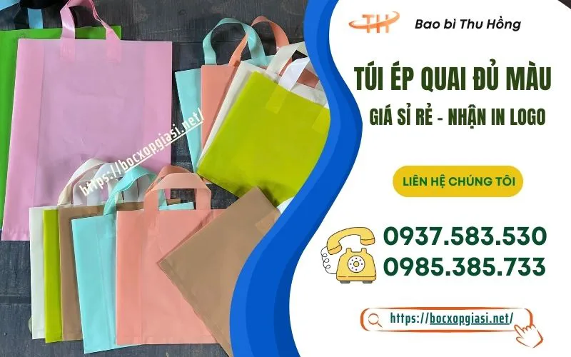 Phân phối giá rẻ túi ép quai đủ màu đủ mẫu, nhận in logo giá rẻ