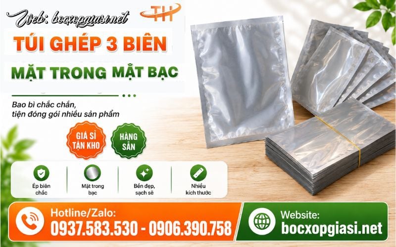 Túi ghép 3 biên 1 mặt bạc 1 mặt trong giá sỉ