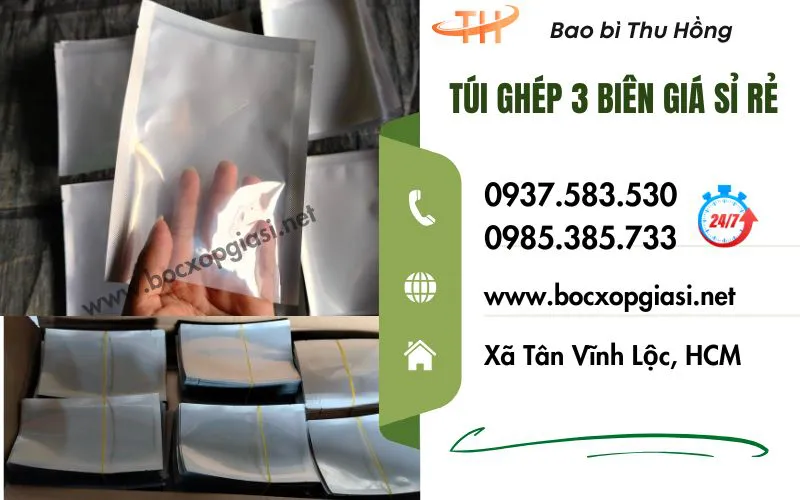 Túi ghép 3 biên nhiều kích cỡ giá sỉ rẻ