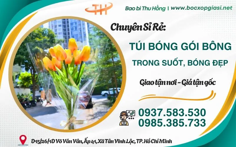 Túi kiếng gói bông nhiều mẫu cho shop hoa