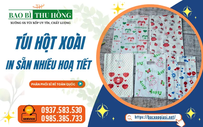 Cung cấp túi xốp hột xoài in sẵn nhiều hoạ tiết đẹp giá rẻ nhất