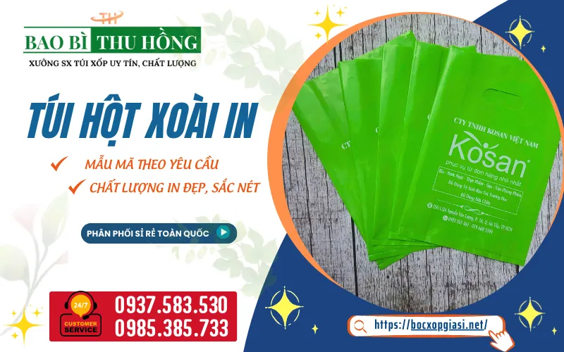 Túi hột xoài chất lượng in đẹp giá sỉ rẻ tại Bình Chánh
