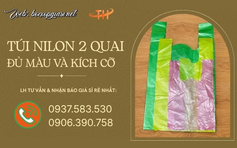Túi nilon hai quai nhiều kích thước nhiều màu giá sỉ tại kho