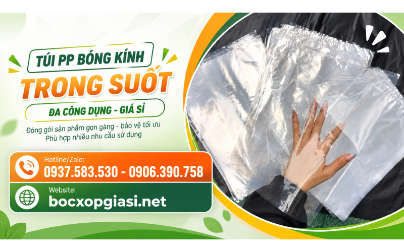 Túi PP bóng kiếng trong suốt đựng bánh, thực phẩm giá sỉ