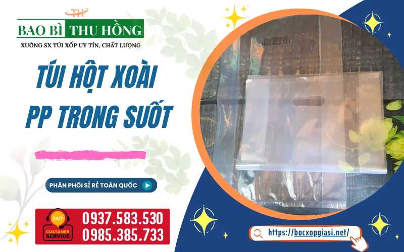 Túi pp trong suốt hột xoài giá sỉ TPHCM