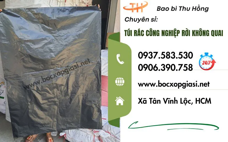 Bán sỉ túi rác công nghiệp đen không quai giá gốc tận xưởng