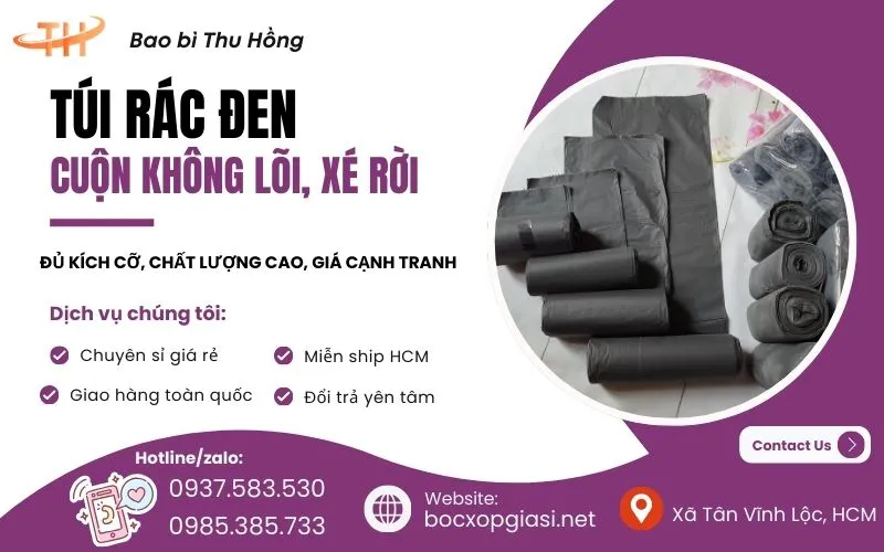 Cung cấp sỉ túi đựng rác đen dạng cuộn xé rời - miễn ship tại HCM