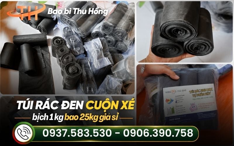 Túi Rác Cuộn Đen Lốc 1kg, Bao 25kg Giá Sỉ Ở Đâu Tốt