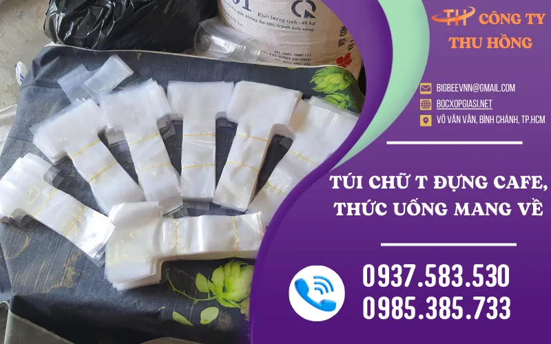 Cần mua sỉ túi chữ T đựng cafe mang về