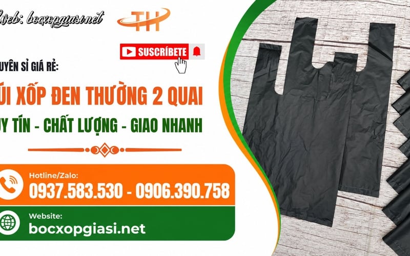 Túi xốp đen thường hai quai đựng hàng chợ giá sỉ