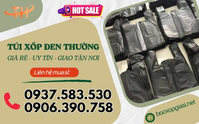 Túi xốp đen thường đủ kích thước giá sỉ