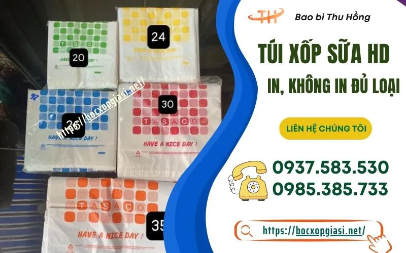 Túi xốp sữa mua sỉ rẻ giá tận kho xưởng tiết kiệm chi phí