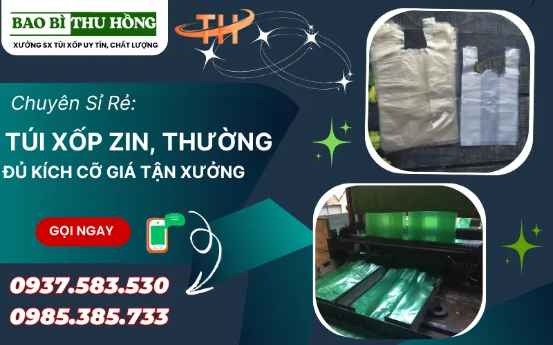 Nhập sỉ túi xốp thường, túi xốp zin đủ màu và kích cỡ giá rẻ tại TPHCM