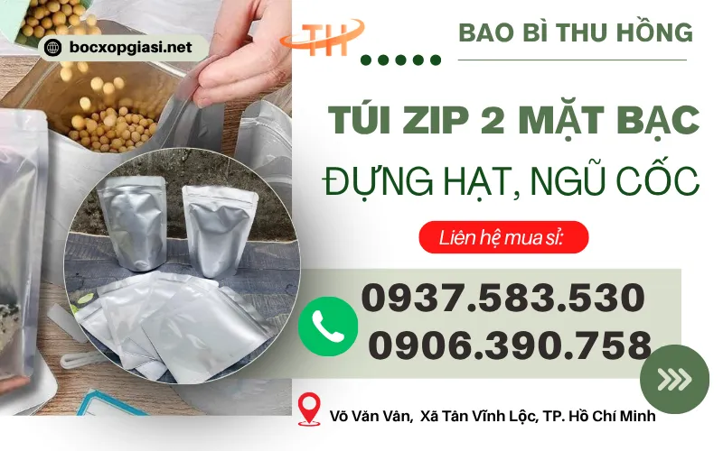 Túi zipper 2 mặt bạc– Giải pháp bảo quản và đóng gói chuyên nghiệp
