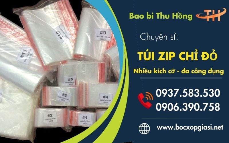 Mối Lấy Sỉ Túi Zip Chỉ Đỏ Giá Sỉ Đầy Đủ Size Tại TPHCM