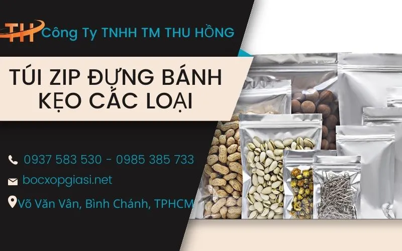 Các loại túi zipper đựng bánh kẹo, mứt, các loại hạt cho dịp tết.