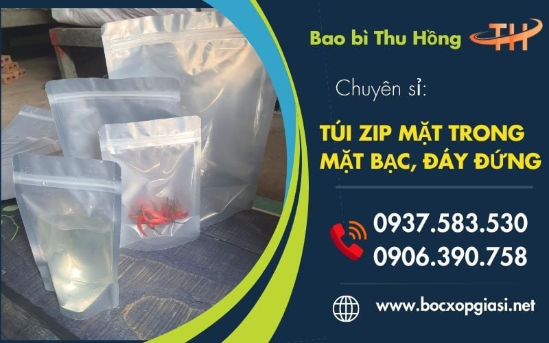 Cung Cấp Túi Zip Mặt Trong Mặt Bạc Nhiều Size Giá Sỉ