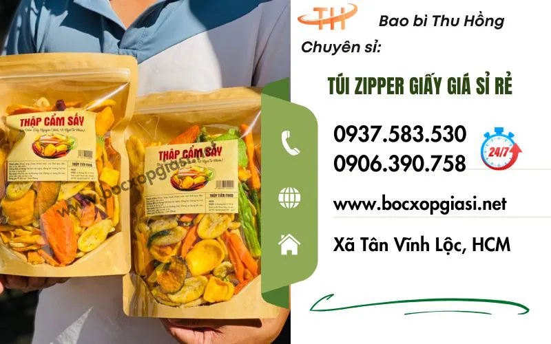 Nhận bỏ sỉ và giao hàng tận nơi túi zipper giấy tại HCM