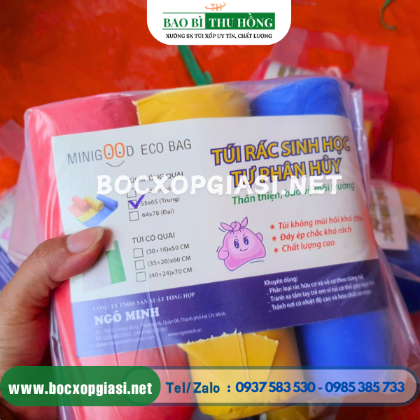 Túi rác cuộn 3 màu tự phân huỷ Túi rác cuộn 3 màu tự phân huỷ